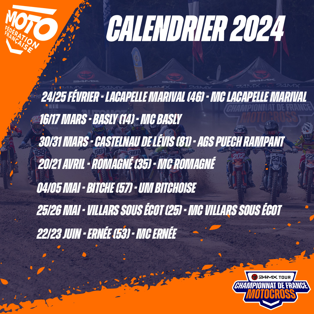 CALENDRIER 2024 Elite Motocross